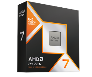 AMD Ryzen 7 9800X3D prosessor med 3D V-Cache i AMD-eske