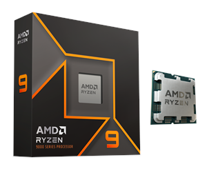 AMD Ryzen 9 9950X prosessor med 16 kjerner i AMD-eske