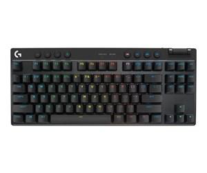 Logitech G PRO X TKL gaming-tastatur i sort med RGB-bakgrunnsbelysning