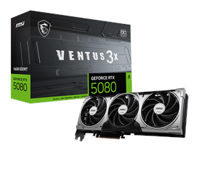 MSI GeForce RTX 5080 VENTUS 3X OC 16GB grafikkort